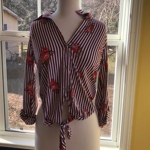 Floral print button up